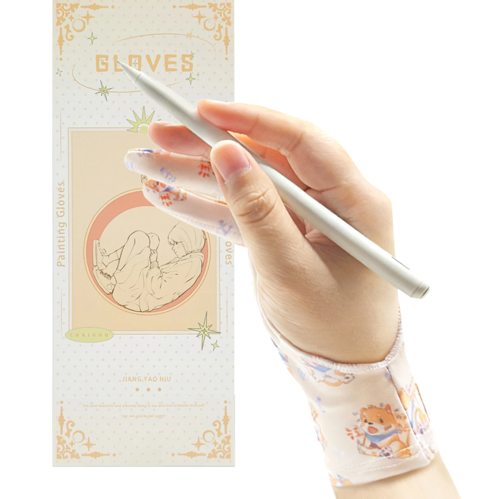 Graphic Tablet Accessories - iPad/グラフィック描画タブレット用3層滑り止めグローブ HUION /WACOM/XP-PEN、スケッチ絵画アート学生用描画グローブ