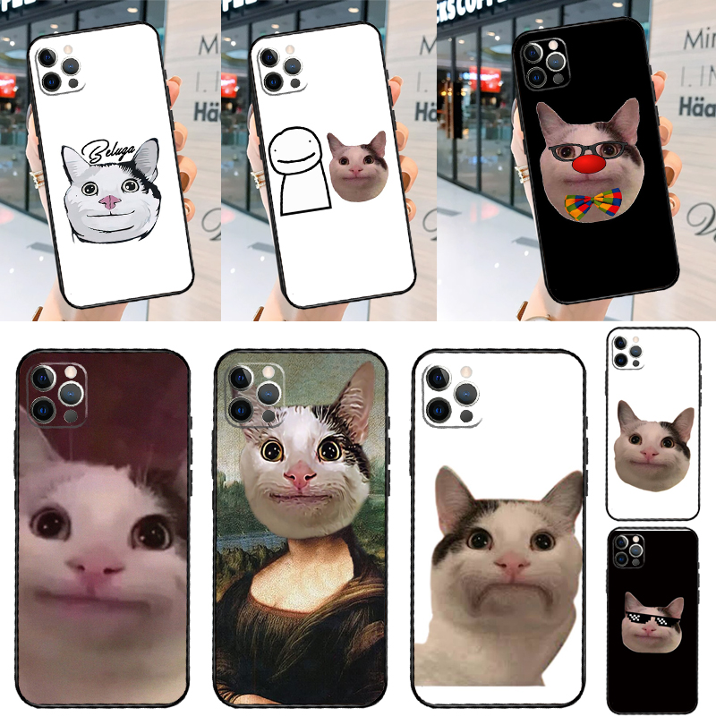 Realme C67 - 白鯨の猫のミームをモチーフにした、笑顔のイラスト入りケース。Realme 16、11、12、13、14、15 Pro Plus、GT7、GT8 Pro、C65、C67、C63、C61、C55、C53、C35、C71、C75に対応。