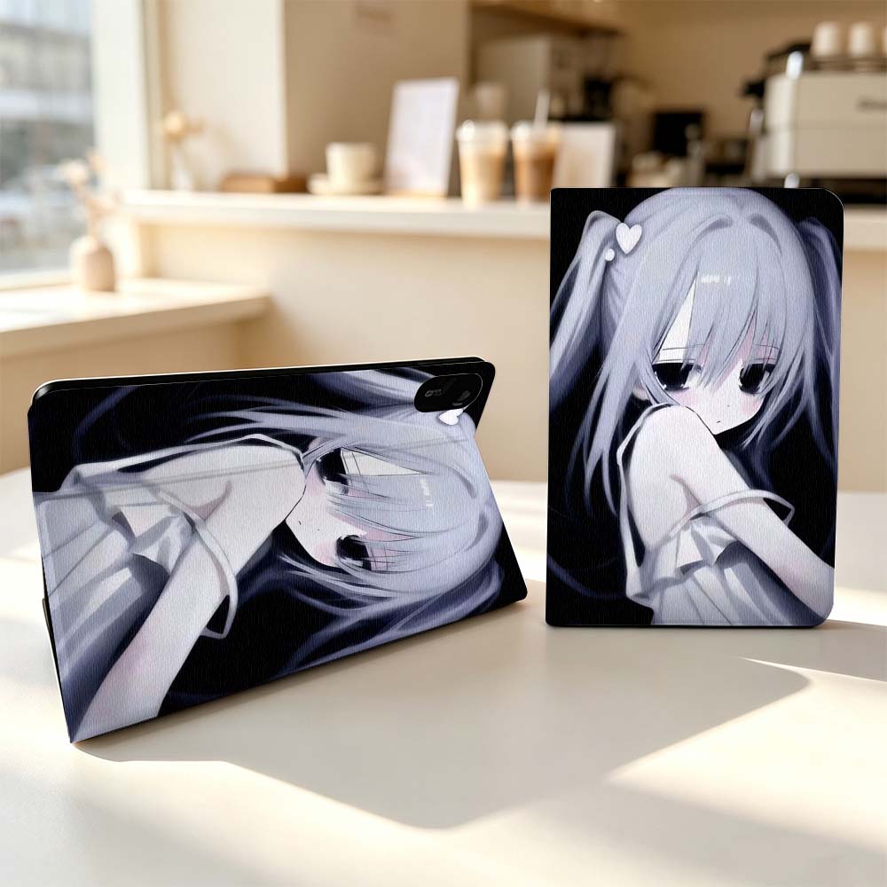 Cool Tablet Accessories - アニメ風のかわいい女の子デザインのタブレットケース。Xiaomi Poco Redmi Pad 8、2、4、5、6、6S、7、7S、SE、Pro Max、14、11、8.7、11.2、12.5インチに対応。ファッション性も兼ね備えています。