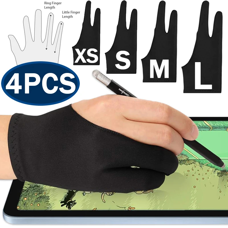 Graphic Tablet Accessories - 描画用手袋 パームリジェクション機能付き 2本指グローブ Apple iPad用 静電容量式タブレットスクリーン