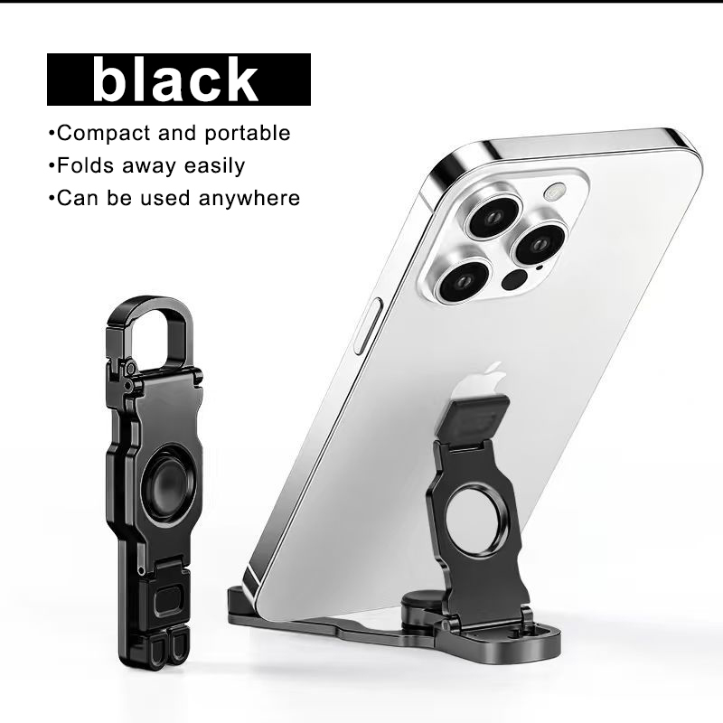 Tablet Stand Adjustable - 携帯用フィジェットスピナーフォンスタンド、360度回転可能、折りたたみ式キーチェーンスタンド、携帯電話とタブレット用、自宅や旅行に最適