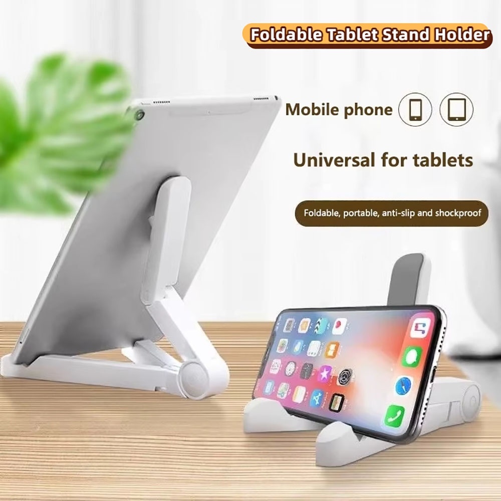 Tablet Stand Adjustable - デスクトップスタンド（タブレット用、4.7～12.9インチ対応）、調整可能な折りたたみ式ブラケットタブレットホルダー（iPad、Xiaomi、Samsung携帯電話対応）