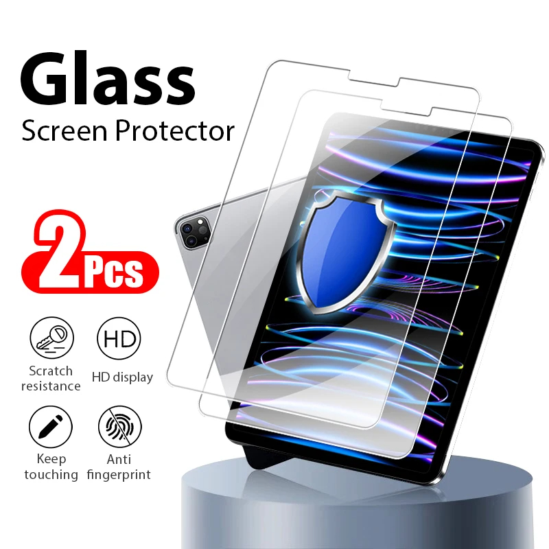 Temu Tablet Accessories - iPad Air5/Air4（2022）、iPad Pro11（2018/2021）11インチ/10.9インチ用ガラス製スクリーンプロテクター2枚、フルカバークリア9D、A2316/A2588/A2759/A2377対応