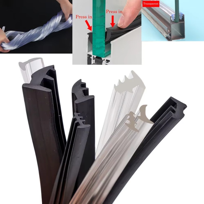 Windows Tablet Accessories - 1/2/3/4/5 メートルゴムドア窓シールストリップ黒/透明スライドガラスドア窓固定シール遮音