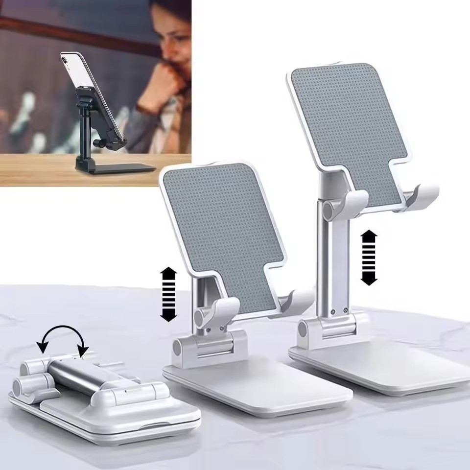 Tablet Stand Adjustable - 高品質デスクトップタブレットホルダーテーブルセル折りたたみ式拡張サポートデスクモバイル調整可能電話ホルダー スタンド