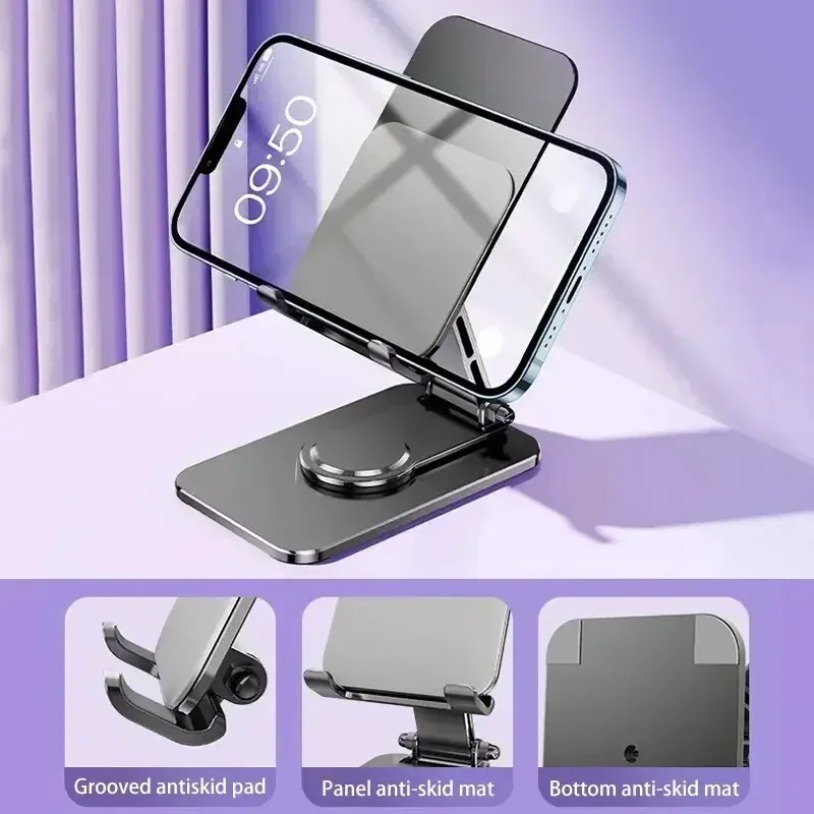 ユニバーサルメタル360 °   回転可能な電話タブレットス - Tablet Stand Adjustable のレビューと価格
