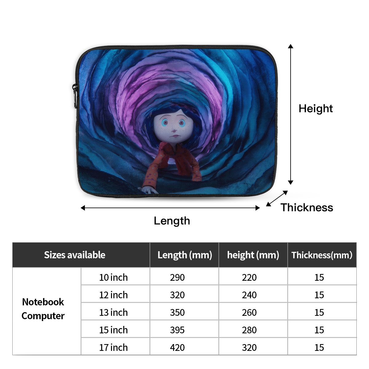 コーララインズ ハロウィン漫画アニメノートパソコンバッグケー - Cool Tablet Accessories のレビューと価格