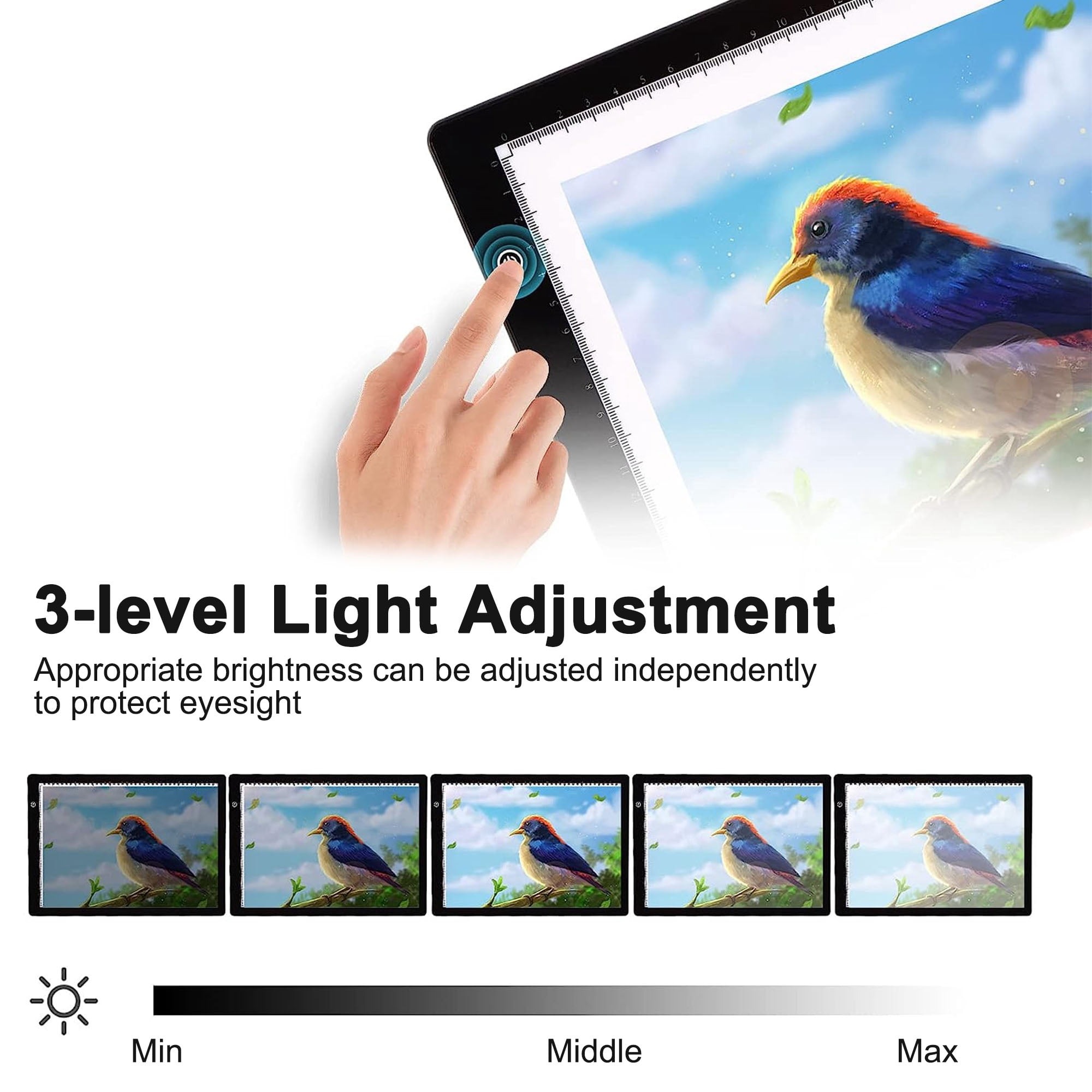 A3/A4/A5サイズのLEDライトパッド。3段階の調光機能 - Graphic Tablet Accessories のレビューと価格
