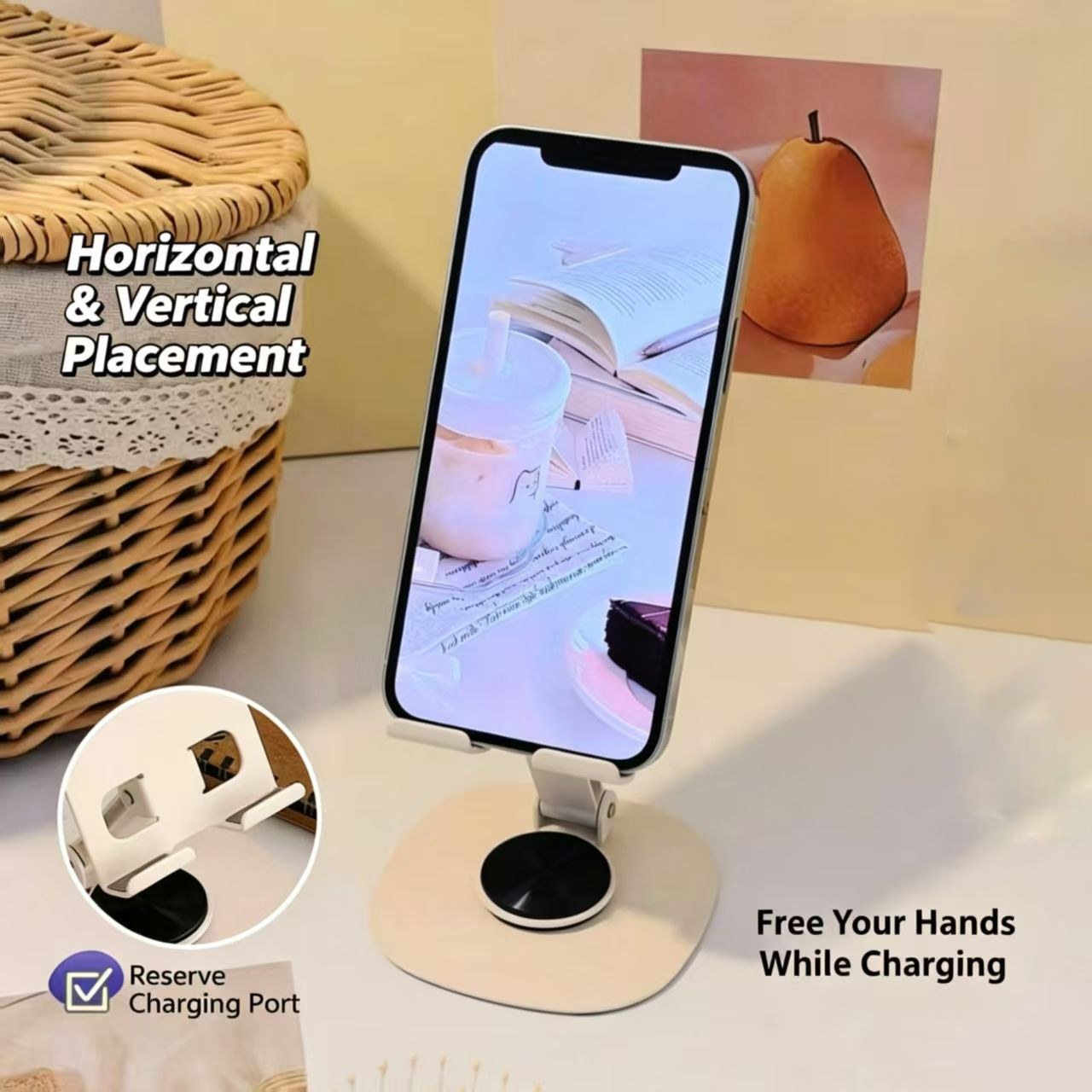 クリームスタイルの炭素鋼製ポータブルデスクトップホルダー、調 - Tablet Stand Adjustable のレビューと価格