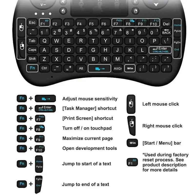 小型Bluetoothキーボード、2.4GHz、バックライト - Windows Tablet Accessories のレビューと価格