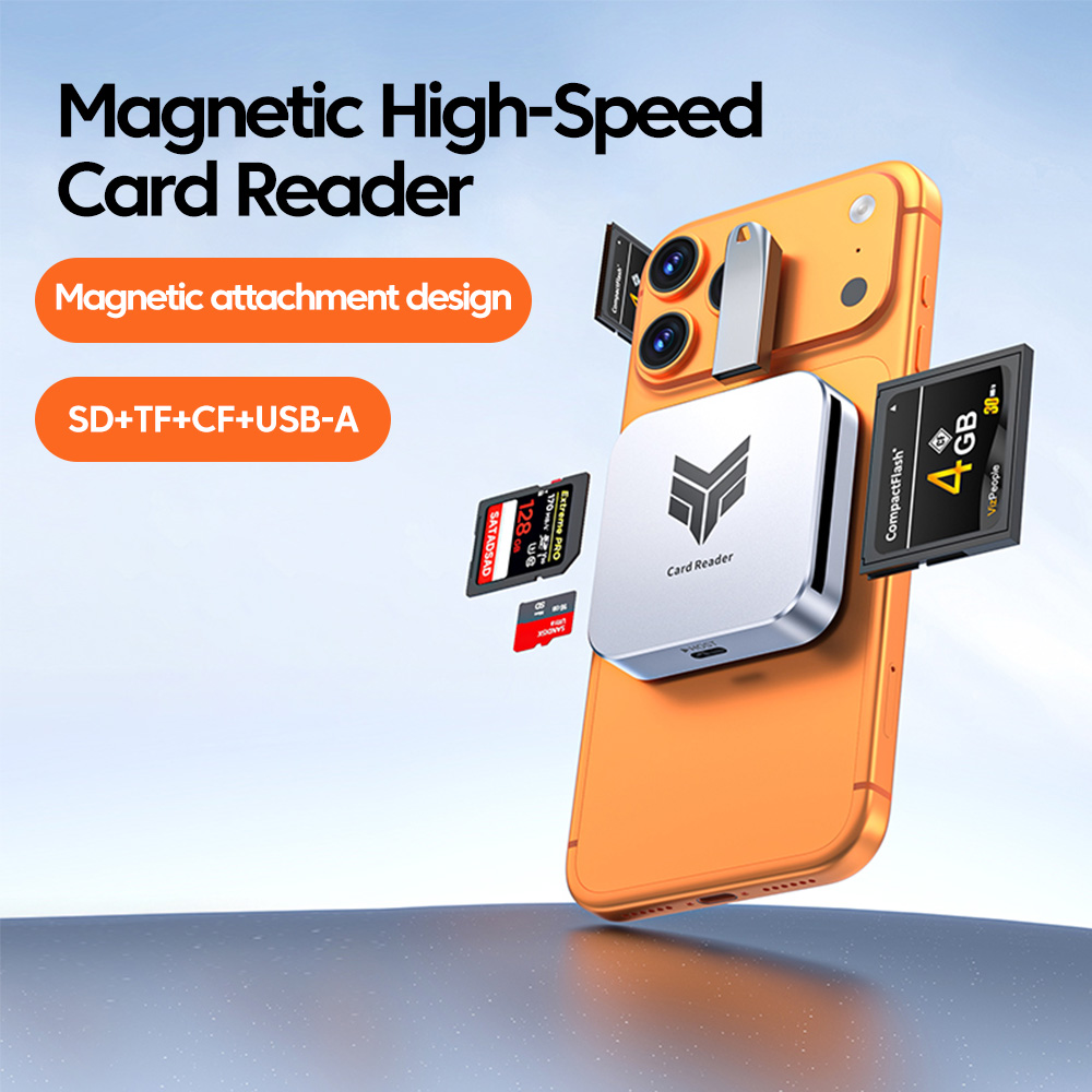 磁石式4-in-1カードリーダー。CF、SD、TF、USBに - Tablet Reading Accessories のレビューと価格