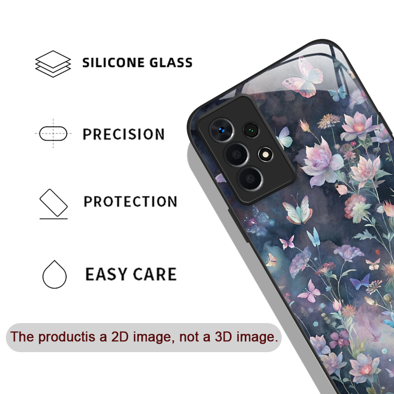 ヴィンテージ風花柄蝶々フラワーデザイン強化ガラス製スマホケー - Samsung Galaxy A55 のレビューと価格