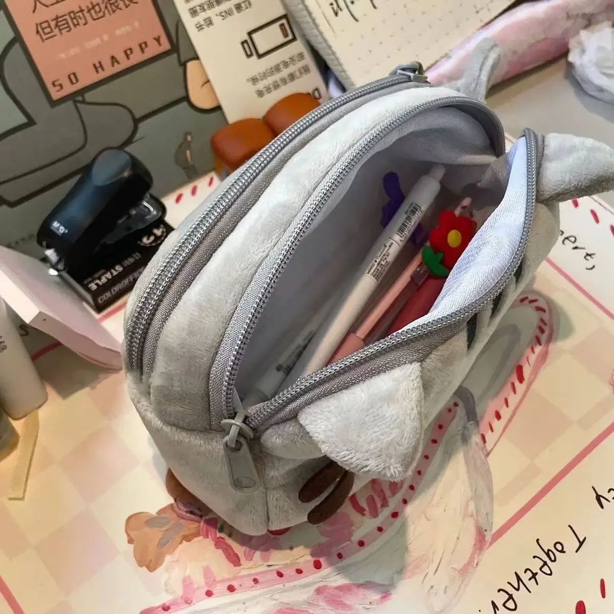 かわいいプシーンの太った猫の漫画ペンケース、大容量学生文房具 - Case With Pencil Holder のレビューと価格