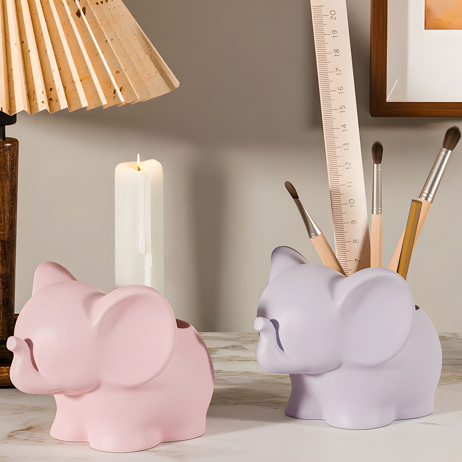 DIY象型収納カップ樹脂型キュートなペンホルダー花瓶飾り石膏 - Case With Pencil Holder のレビューと価格