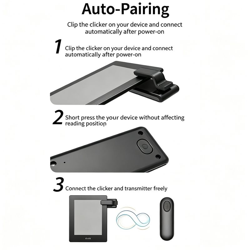 DTB7 クリップ式Bluetoothページターナー ワイヤ - Tablet Reading Accessories のレビューと価格