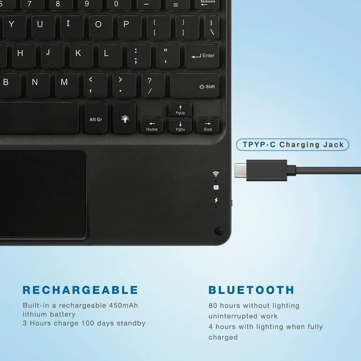 ユニバーサル10インチバックライト付きタッチパッドキーボード - Windows Tablet Accessories のレビューと価格