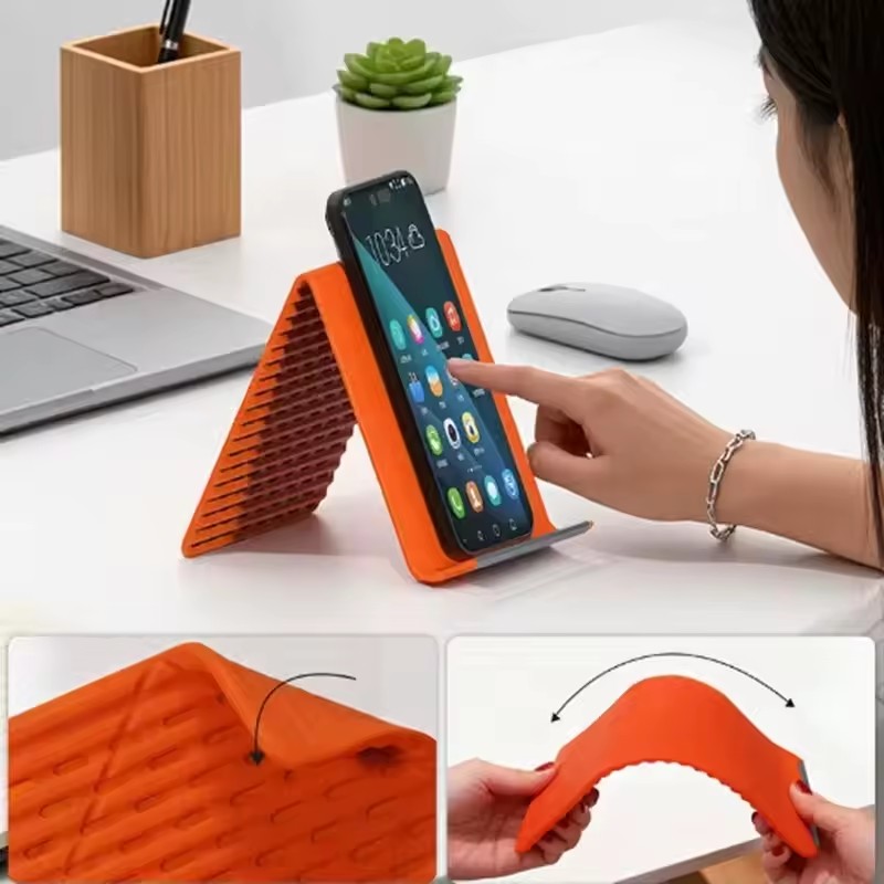 携帯用シリコン製携帯電話ホルダー、自由に曲げられるフレキシブ - Tablet Stand Adjustable のレビューと価格
