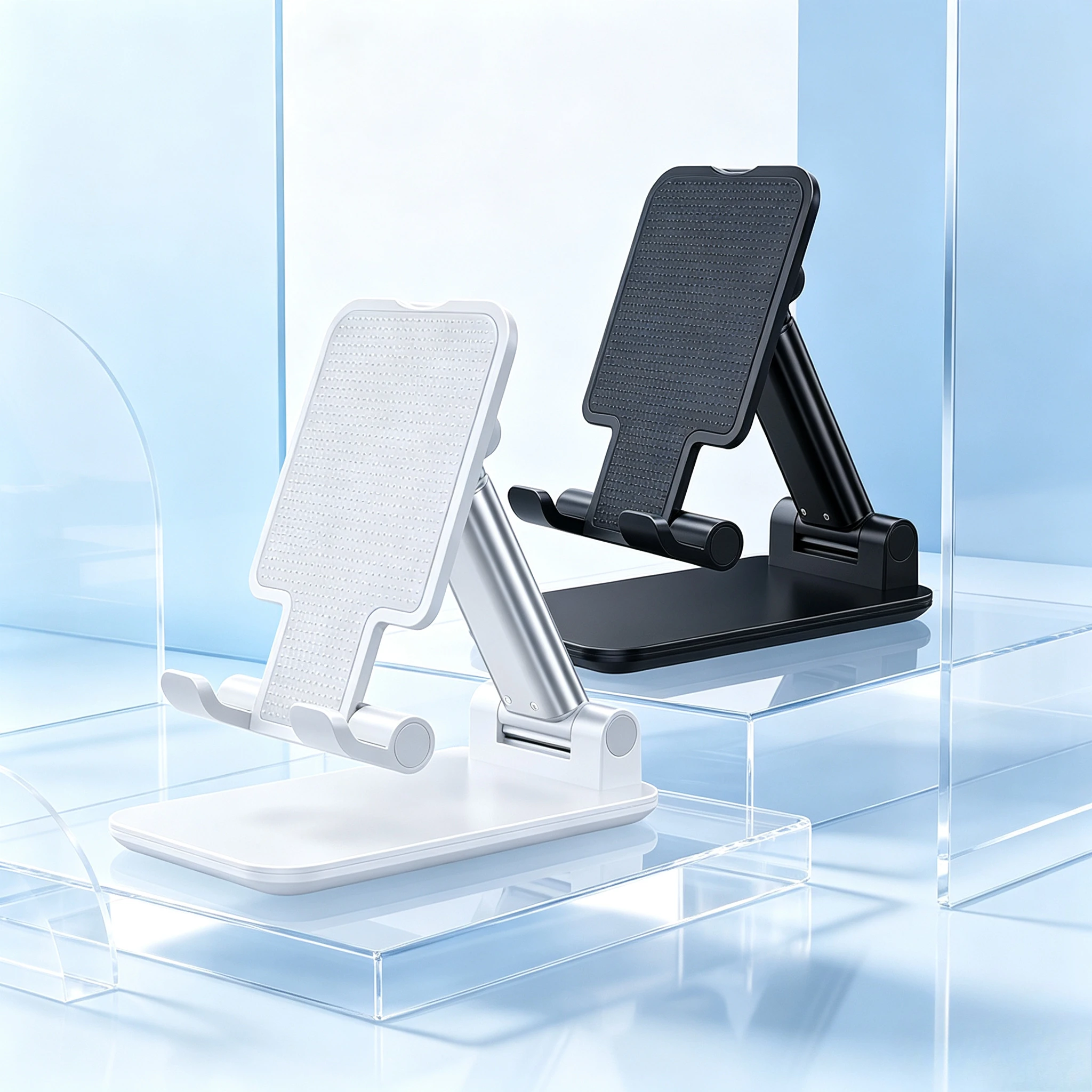 新しい金属製デスクトップタブレットホルダー、折りたたみ式拡張 - Tablet Stand Adjustable のレビューと価格